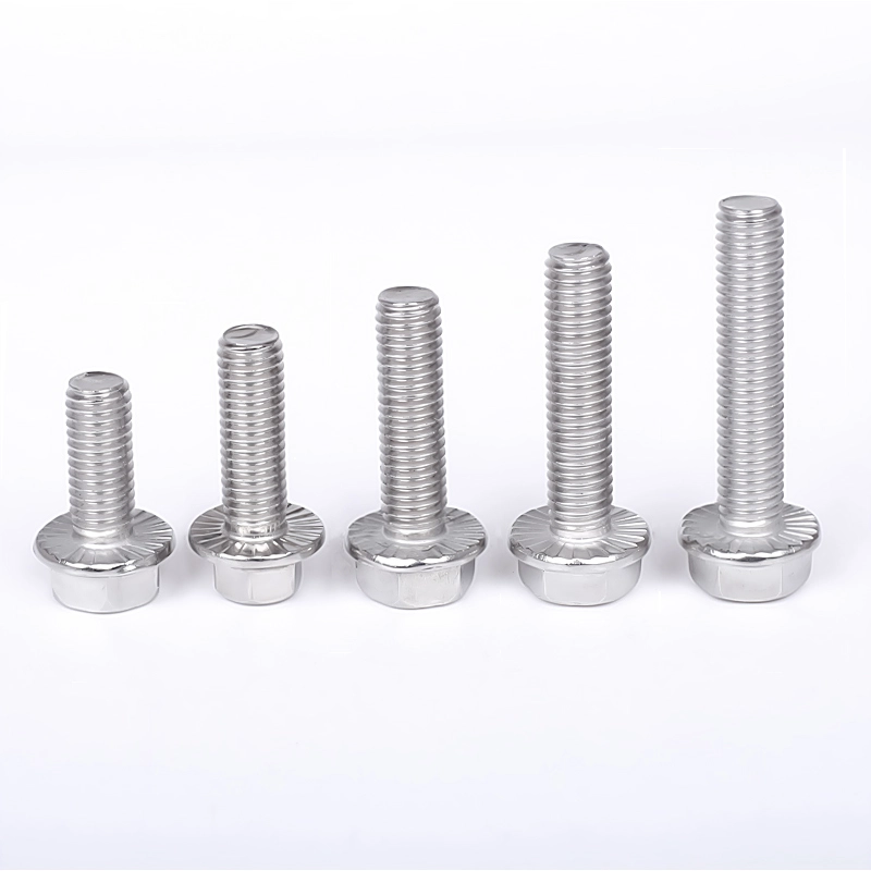 Parafuso de flange sextavado de aço inoxidável DIN 6921 com rosca completa